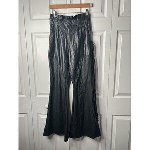 SOID STUDIOS Black Leather Custom Fringe Pants Women's Size Medium M**